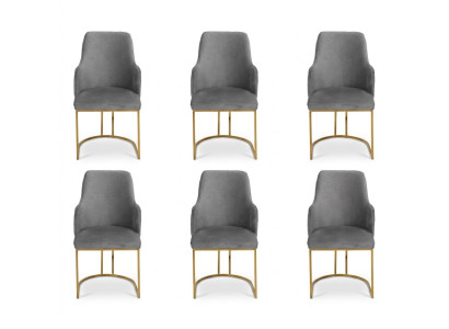 Luxe grijze eetkamerstoelen stijlvolle keukenstoelen Moderne design 6x stoelen nieuw