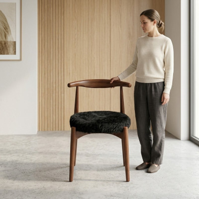 Luxe eetkamer houten stoel bruin zonder armleuning design gestoffeerde stoel