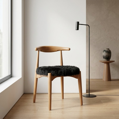 Luxe eetkamer houten stoel bruin zonder armleuning design gestoffeerde stoel