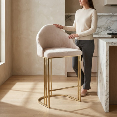 Luxe Eettafel Stoel Beige Armstoel Meubels Inrichting Zitkussen Stoelen