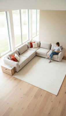 Hoekbank L-vorm Beige Woonkamer Ontwerp Bank Meubels Gestoffeerde Bank 317 x 312