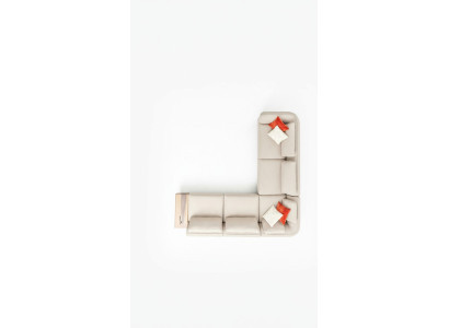 Hoekbank L-vorm Beige Woonkamer Ontwerp Bank Meubels Gestoffeerde Bank 317 x 312