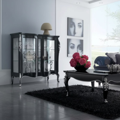 Kasten Houten vitrines Glas kast Vitrine Woonkamer meubels Dressoir