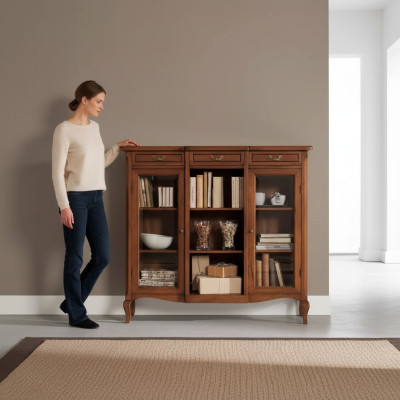 Ontwerper luxe houten vitrinekast design dressoir Italiaanse meubels