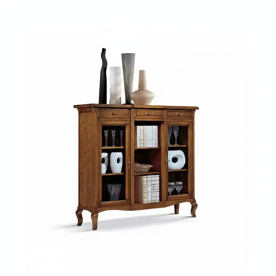 Vitrine Woonkamer Meubels Dressoir Houten Vitrines Bruin Kast Massief hout