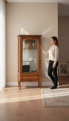 Vitrine Houten Kast Klassieke Houten Vitrines Ontwerp Woonkamer Nieuw