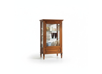 Massief houten vitrinekast glazen kast vitrine woonkamer meubels dressoir nieuw