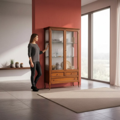 Klassieke vitrinekast woonkamer vitrinekast Italië meubels nieuw