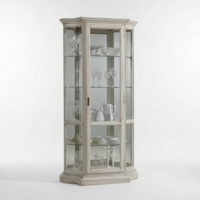 Woonkamer meubels houten vitrines glazen kast massief hout dressoir vitrine