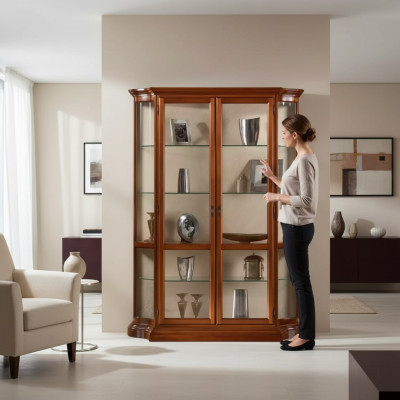 Vitrine glazen kast Vitrine woonkamer hout dressoir luxe meubels nieuw