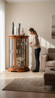 Vitrine kast Plank Woonkamer Dressoir Klassieke meubels Planken Hout