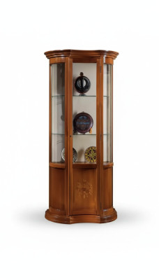 Kast Bruin Hout Ontwerp Meubels Vitrine Dressoir Vitrine Luxe Glas Nieuw