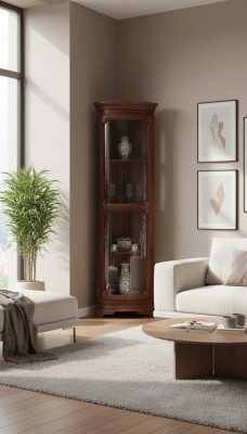 Eckvitrine Woonkamer meubels Dressoir Houten vitrinekast Bruin Nieuw