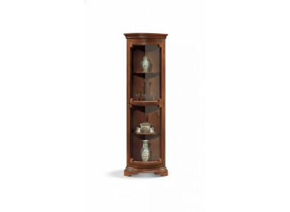 Eckvitrine Woonkamer meubels Dressoir Houten vitrinekast Bruin Nieuw