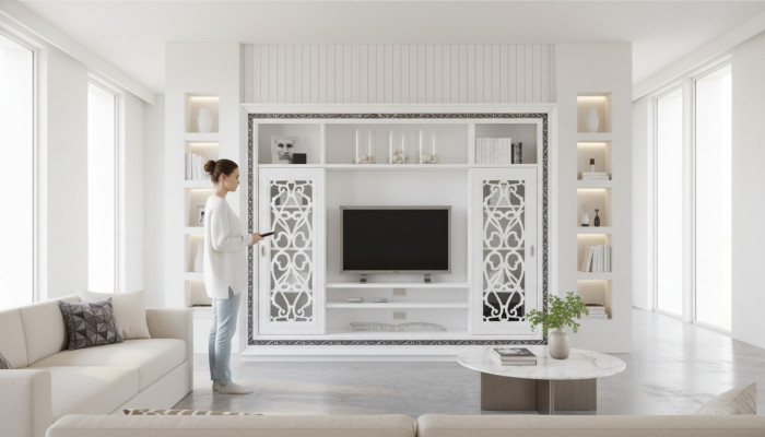 Wandmeubel Luxe wandmeubel Kast Modern meubilair Woonkamer tv Hout