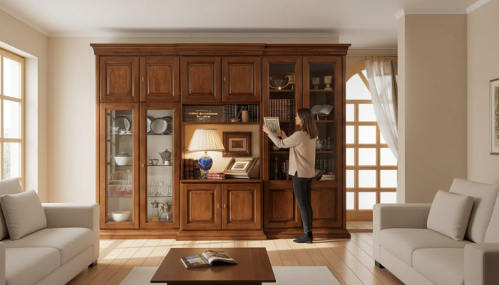 Wandmeubel Italiaanse houten meubelen Ontwerper wandkasten Woonkamer Nieuw