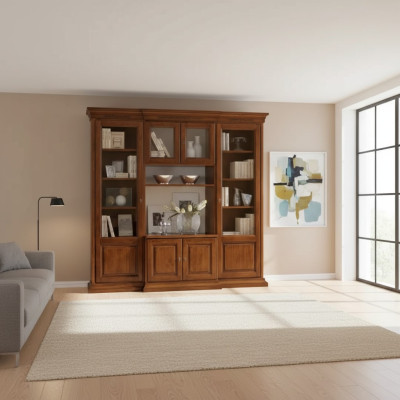 Tv-meubel wandmeubel tv-kast massief hout klassiek