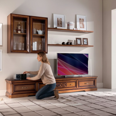 Woonkamer Moderne Stijl Woonwand 5-delige Set TV-meubel Vitrinekasten Rek Nieuw