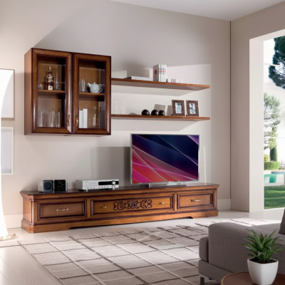 Woonkamer Moderne Stijl Woonwand 5-delige Set TV-meubel Vitrinekasten Rek Nieuw