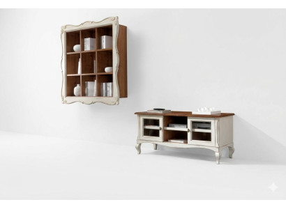 Woonwand Wandkast Woonkamer Lowboard Klassieke Design Set 2-delig.