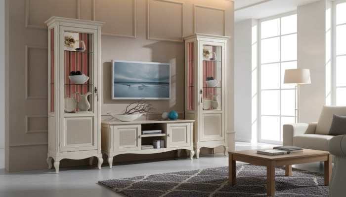 Woonkamerset Woonkamer TV-standaard 2x vitrine 3-dlg. Woonkamerwand --> Woonkamerset Woonkamer TV-standaard 2x vitrine 3-dlg. Woonkamerwand