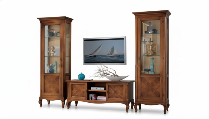 Woonkamer tv-standaard 2x vitrine 3-delig. Nieuwe woonkamerset ontwerper.