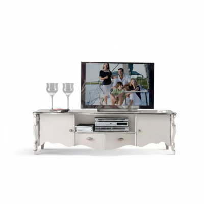 TV-standaard RTV Lowboard Klassiek Wit Hout Modern Woonkamer Nieuw