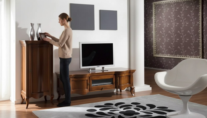 Wandmeubel Woonkamer Houten Kasten Klassieke Wand Italiaanse Stijl