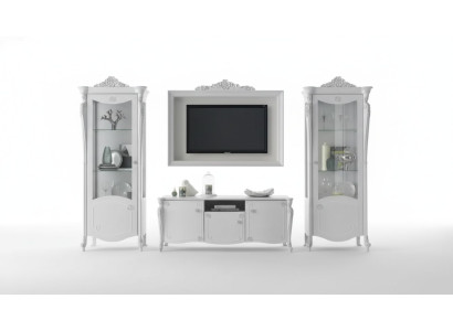 Wandmeubel Wit Stijl Design Tv-meubel TV-frame Glas Kast rtv tv Nieuw