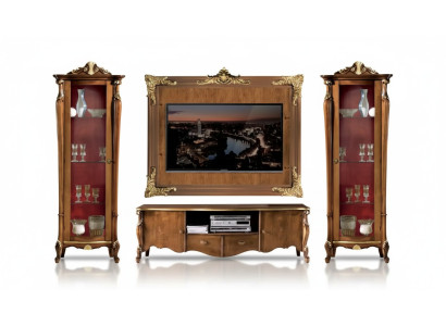 Wandmeubel Set 4-delig. Woonkamer Vitrine RTV plank Luxe Klassiek Nieuw