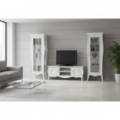 Woonkamer TV-meubel 2x vitrinekast Luxe woonkamer wit wandmeubel
