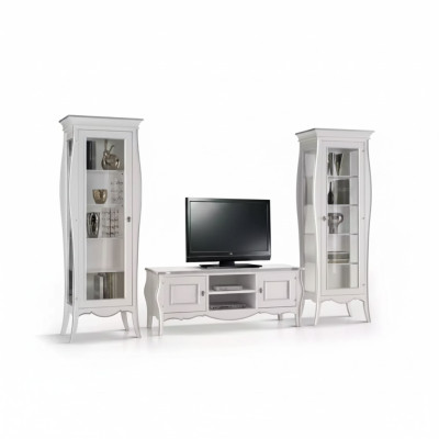 Woonkamer TV-meubel 2x vitrinekast Luxe woonkamer wit wandmeubel