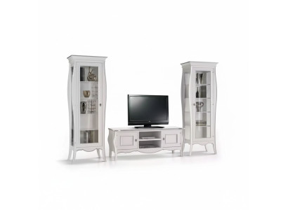 Woonkamer TV-meubel 2x vitrinekast Luxe woonkamer wit wandmeubel