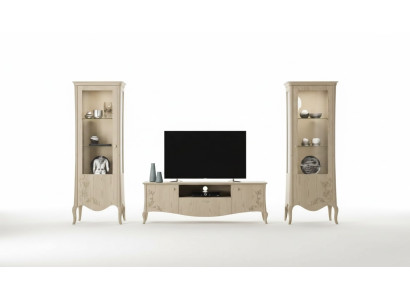 Woonkamer RTV vitrine dressoir plank luxe woonkamer beige set 3-delig. -> Woonkamer RTV vitrine dressoir plank luxe woonkamer beige set van 3 stuks.
