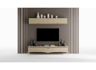 TV-standaard muurrek houten tafel muurrek beige klassiek design nieuw