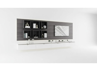 Ontwerp wandkast plank woonkamer tv-standaard houten wandplanken Italië