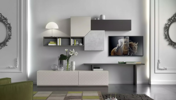TV-kast Italiaanse meubelen Woonkamer Luxe dressoir Woonkamerwand Hout