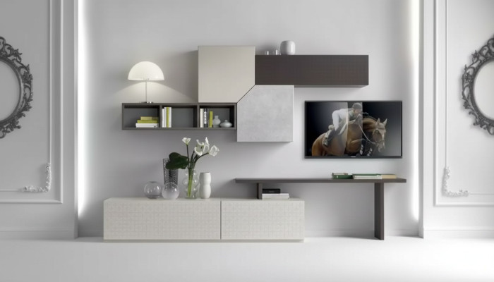 TV-kast Italiaanse meubelen Woonkamer Luxe dressoir Woonkamerwand Hout