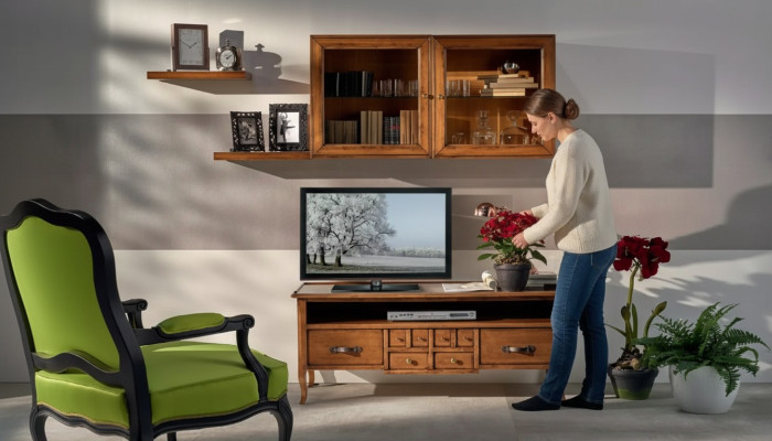 Groep woonwand RTV lowboard tv-standaard modern bruin woonkamerset