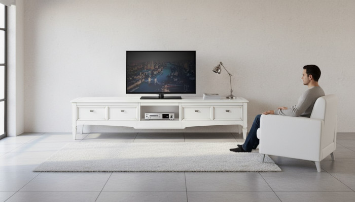 Woonkamer standaard meubels rtv televisie dressoir stijl wit luxe hout