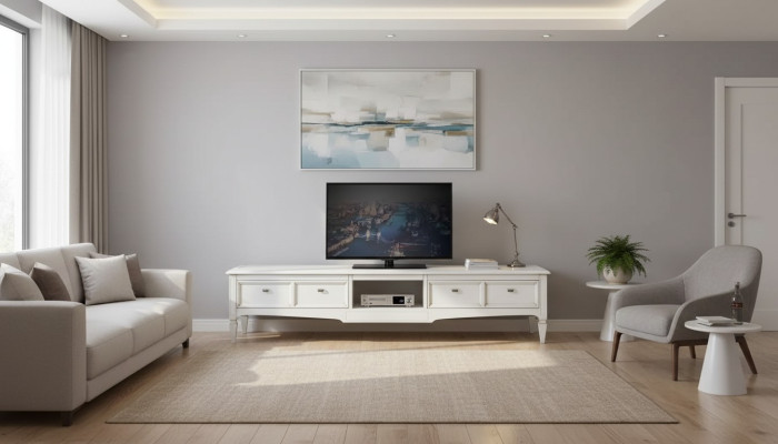 Woonkamer standaard meubels rtv televisie dressoir stijl wit luxe hout