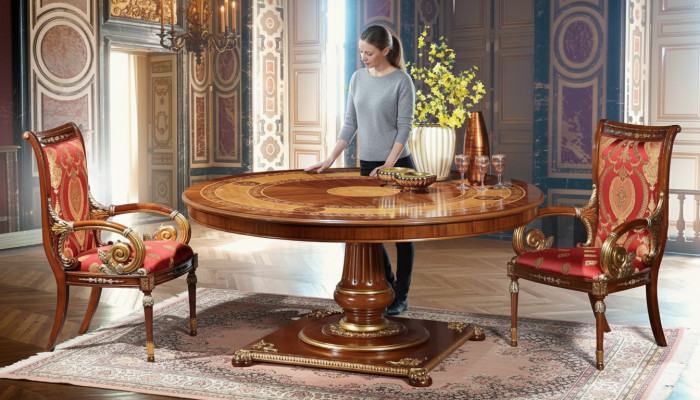Italiaanse designmeubelen tafel eetkamer eettafels rond bruin tafels nieuw