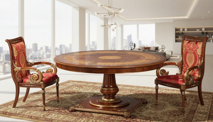 Italiaanse designmeubelen tafel eetkamer eettafels rond bruin tafels nieuw
