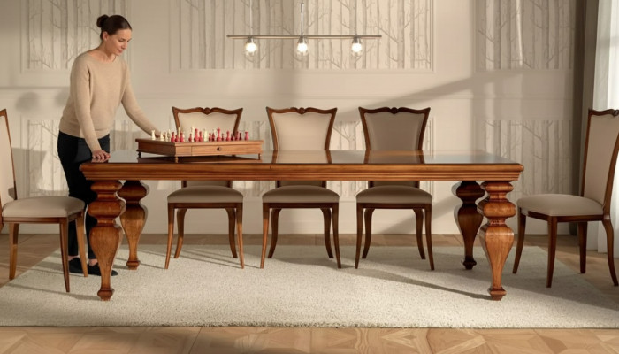 Eetkamer set Klassieke tafel 6x stoelen 7 delige luxe set