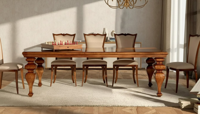 Eetkamer set Klassieke tafel 6x stoelen 7 delige luxe set