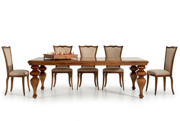 Eetkamer set Klassieke tafel 6x stoelen 7 delige luxe set