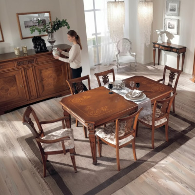Klassieke design eettafel tafel hout eetkamerset bruin tafels nieuw