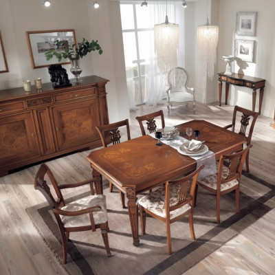Klassieke design eettafel tafel hout eetkamerset bruin tafels nieuw
