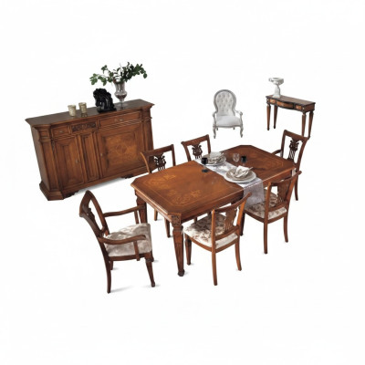 Klassieke design eettafel tafel hout eetkamerset bruin tafels nieuw
