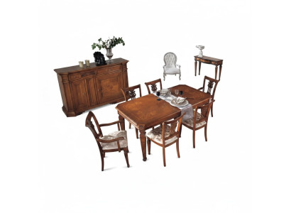 Klassieke design eettafel tafel hout eetkamerset bruin tafels nieuw